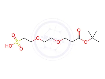 Chemical structure of 2-(2-(3-(tert-butoxy)-3-oxopropoxy)ethoxy)ethane-1-sulfonic acid