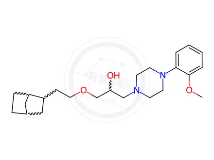 Chemical structure of 1-[2-(3-bicyclo[2.2.1]heptanyl)ethoxy]-3-[4-(2-methoxyphenyl)piperazin-1-yl]propan-2-ol:dihydrochloride
