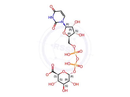 Chemical structure of Uridine 5′-diphosphoglucuronic acid ammonium salt
