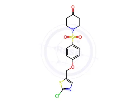 Chemical structure of 1-((4-((2-Chlorothiazol-5-yl)methoxy)phenyl)sulfonyl)piperidin-4-one