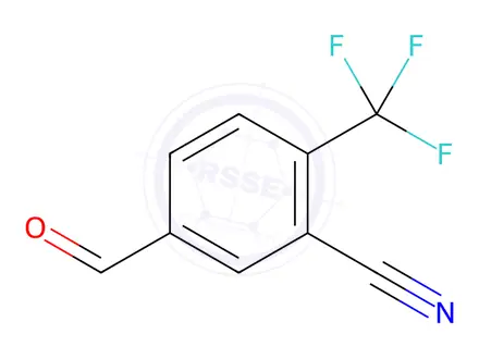 Chemical structure of Benzonitrile, 5-formyl-2-(trifluoromethyl)-