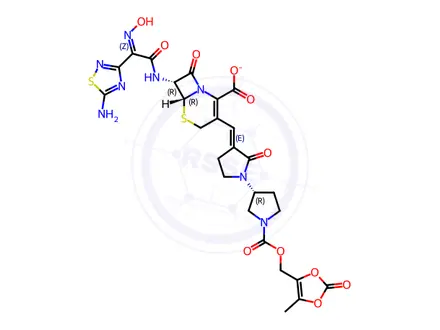 Chemical structure of Ceftobiprole Medocaril Sodium