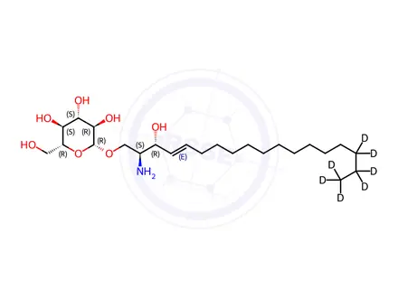 Chemical structure of Glucosyl(β) Sphingosine-d7