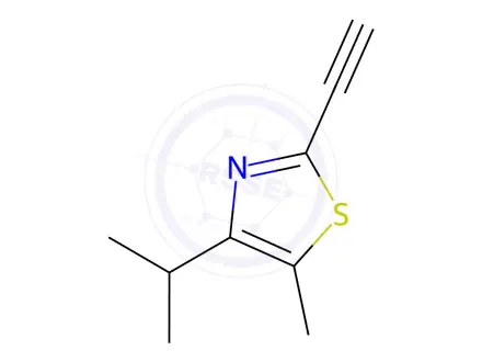 Chemical structure of Thiazole, 2-ethynyl-5-methyl-4-(1-methylethyl)-(9CI)