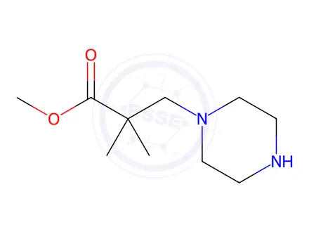 Chemical structure of 2,2-Dimethyl-3-piperazin-1-yl-propionic acid methyl ester dihydrochloride