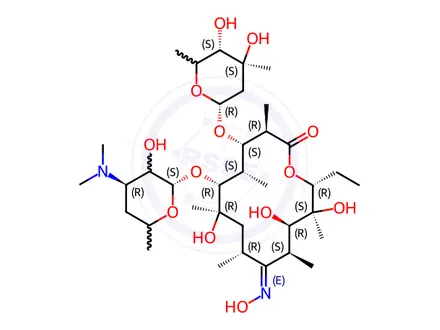 Chemical structure of Azithromycin impurities 20