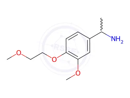 Chemical structure of 1-[3-methoxy-4-(2-methoxyethoxy)phenyl]ethan-1-amine