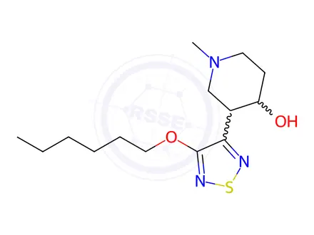 Chemical structure of 3-(4-(Hexyloxy)-1,2,5-thiadiazol-3-yl)-1-methylpiperidin-4-ol