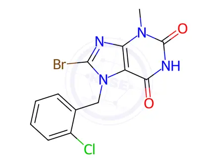 Chemical structure of 8-bromo-7-(2-chlorobenzyl)-3-methyl-3,7-dihydro-1H-purine-2,6-dione