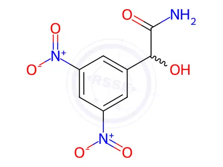 Chemical structure of Benzeneacetamide,-alpha--hydroxy-3,5-dinitro-