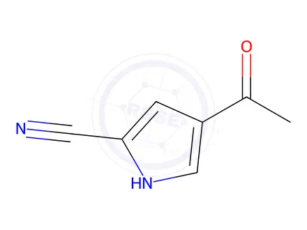 Chemical structure of Pyrrole-2-carbonitrile, 4-acetyl-(8CI)