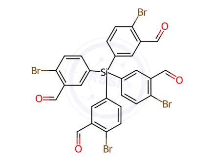 Chemical structure of Benzaldehyde, 3,3',3'',3'''-silanetetrayltetrakis[6-bromo-