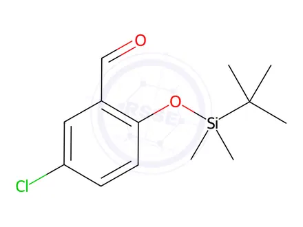 Chemical structure of Benzaldehyde, 5-chloro-2-[[(1,1-dimethylethyl)dimethylsilyl]oxy]-