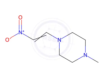 Chemical structure of Piperazine, 1-methyl-4-(2-nitroethenyl)-(9CI)