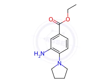 Chemical structure of Ethyl 3-amino-4-(1-pyrrolidinyl)benzoate