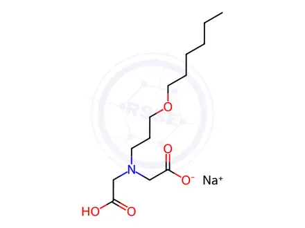 Chemical structure of Glycine, N-(carboxymethyl)-N-3-(hexyloxy)propyl-, monosodium salt