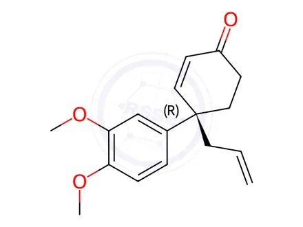 Chemical structure of (4R)-4-(3,4-Dimethoxyphenyl)-4-(2-propen-1-yl)-2-cyclohexen-1-one