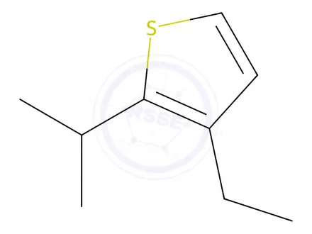 Chemical structure of Thiophene, 3-ethyl-2-(1-methylethyl)-(9CI)