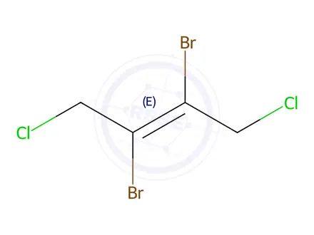Chemical structure of 2,3-dibromo-1,4-dichlorobut-2-ene