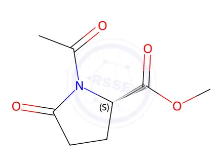 Chemical structure of Proline, 1-acetyl-5-oxo-, methyl ester