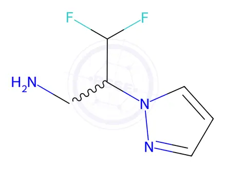 Chemical structure of 3,3-Difluoro-2-(1H-pyrazol-1-yl)propan-1-amine Dihydrochloride