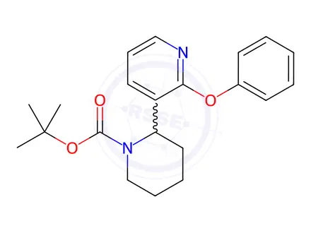 Chemical structure of tert-Butyl 2-(2-phenoxypyridin-3-yl)piperidine-1-carboxylate