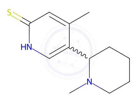 Chemical structure of 4-Methyl-5-(1-methylpiperidin-2-yl)pyridine-2(1H)-thione