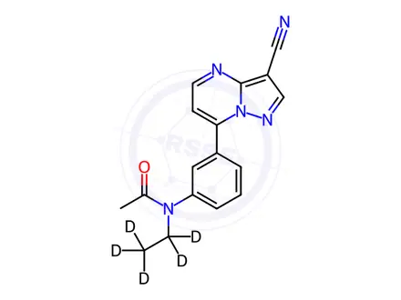 Chemical structure of Zaleplon-d5 (N-ethyl-d5)
