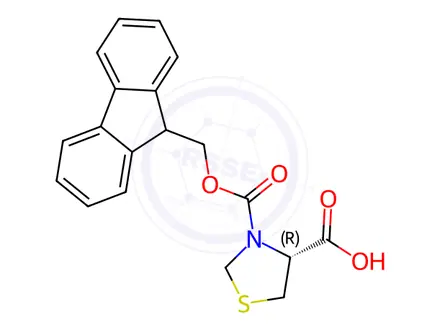 Chemical structure of Fmoc-L-thiazolidine-4-carboxylic acid