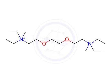 Chemical structure of (Ethylenebis(oxyethylene))bis(diethylmethylammonium iodide)