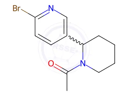 Chemical structure of 1-(2-(6-Bromopyridin-3-yl)piperidin-1-yl)ethanone