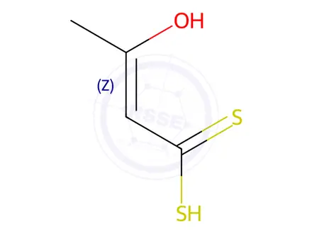 Chemical structure of Crotonic acid, 3-hydroxydithio-, (Z)-(8CI)