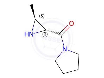 Chemical structure of Pyrrolidine, 1-[[(2R,3S)-3-methyl-2-aziridinyl]carbonyl]-, rel-(9CI)
