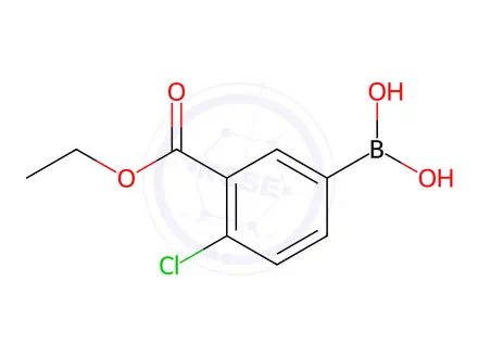 Chemical structure of (4-Chloro-3-(ethoxycarbonyl)phenyl)boronic acid