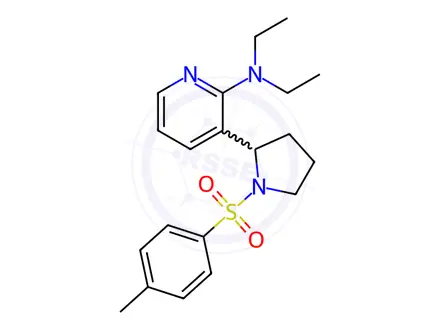 Chemical structure of N,N-diethyl-3-(1-tosylpyrrolidin-2-yl)pyridin-2-amine
