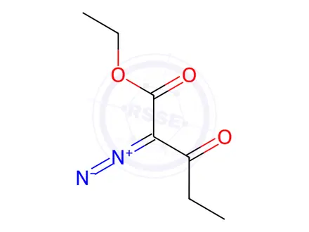 Chemical structure of Pentanoic acid, 2-diazo-3-oxo-, ethyl ester