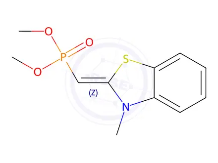 Chemical structure of Phosphonic acid, [(3-methyl-2(3H)-benzothiazolylidene)methyl]-, dimethyl ester, (Z)-(9CI)