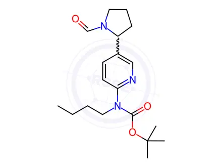 Chemical structure of tert-Butyl butyl(5-(1-formylpyrrolidin-2-yl)pyridin-2-yl)carbamate