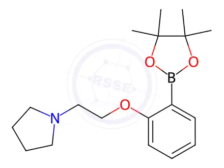 Chemical structure of Pyrrolidine, 1-[2-[2-(4,4,5,5-tetramethyl-1,3,2-dioxaborolan-2-yl)phenoxy]ethyl]-