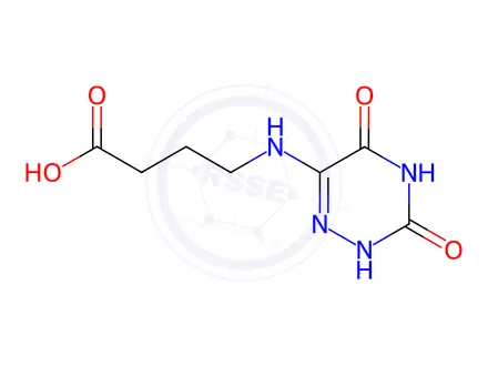 Chemical structure of Butanoic acid, 4-[(2,3,4,5-tetrahydro-3,5-dioxo-1,2,4-triazin-6-yl)amino]-(9CI)