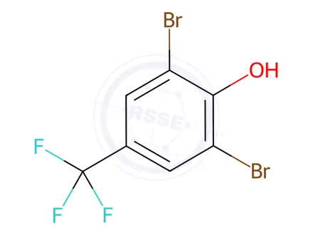 Chemical structure of 3,5-Dibromo-4-hydroxybenzotrifluoride97%