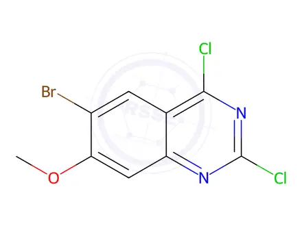 Chemical structure of Quinazoline, 6-bromo-2,4-dichloro-7-methoxy-