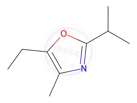 Chemical structure of Oxazole, 5-ethyl-4-methyl-2-(1-methylethyl)-(9CI)