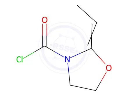 Chemical structure of 3-Oxazolidinecarbonyl chloride, 2-ethylidene-(9CI)
