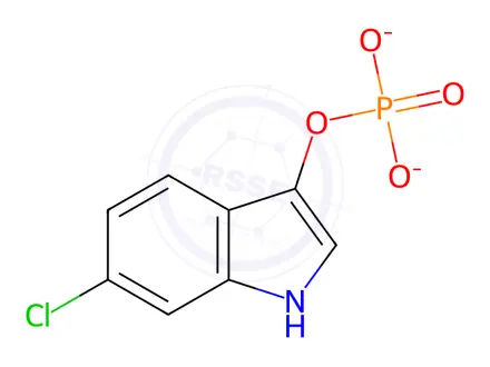 Chemical structure of 6-Chloro-3-indolyl phosphate disodium salt