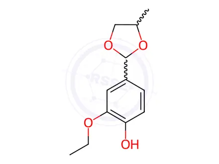 Chemical structure of Ethyl vanillin propylene glycol acetal