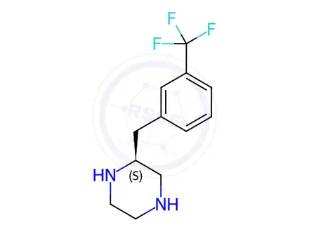Chemical structure of Piperazine, 2-[[3-(trifluoromethyl)phenyl]methyl]-, (2S)-