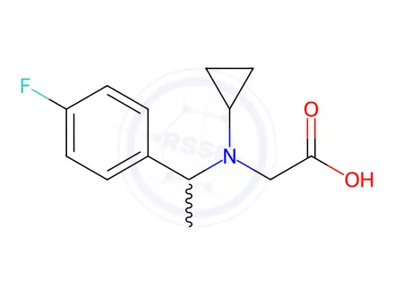 Chemical structure of N-cyclopropyl-N-(1-(4-fluorophenyl)ethyl)glycine