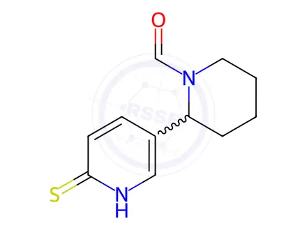 Chemical structure of 2-(6-Thioxo-1,6-dihydropyridin-3-yl)piperidine-1-carbaldehyde