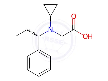 Chemical structure of 2-(Cyclopropyl(1-phenylpropyl)amino)acetic acid
